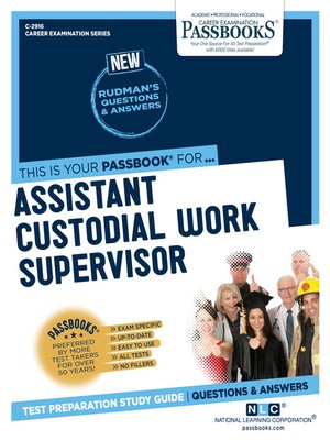 cover image of Assistant Custodial Work Supervisor